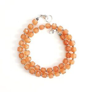 ORANGE JADE NECKLACE--16"